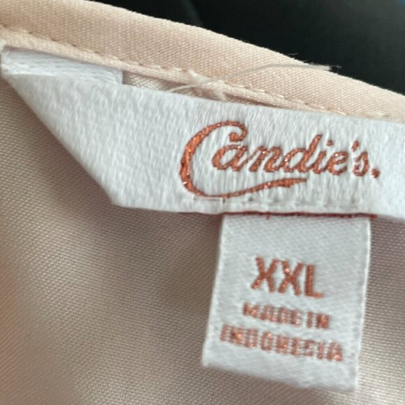 Candies Pastel Pink Lace Inset Heart Blouse XXL - Picture 8 of 9